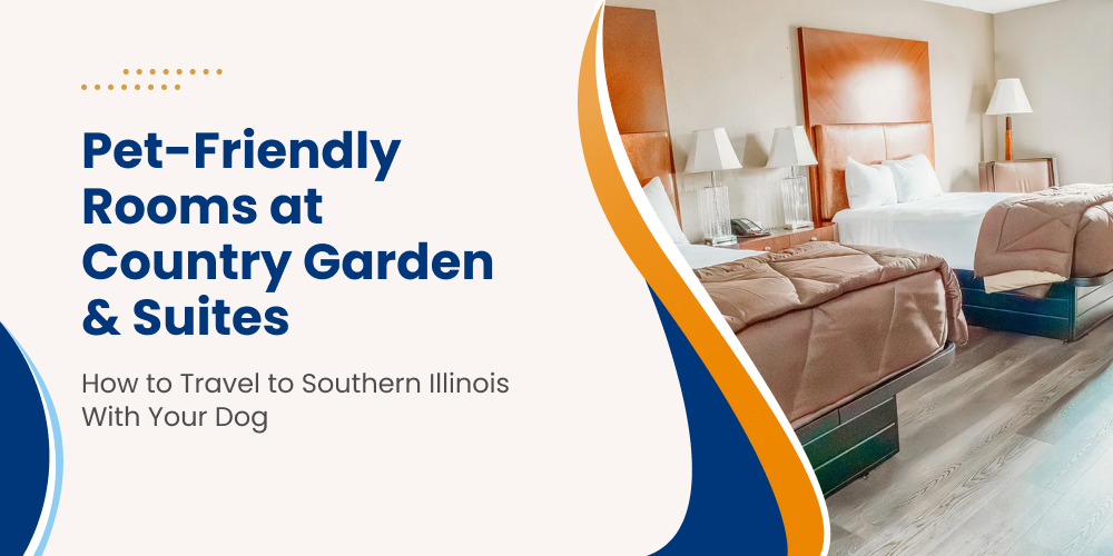 Pet-friendly room at Country Garden & Suites, dog-friendly hotel southern Illinois